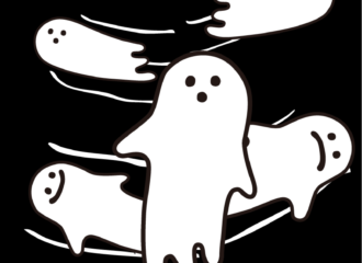 落ち着きのないお化け イラスト