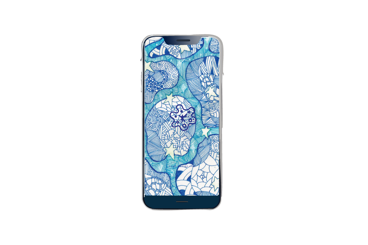 「境界」模様イラストスマホ用壁紙