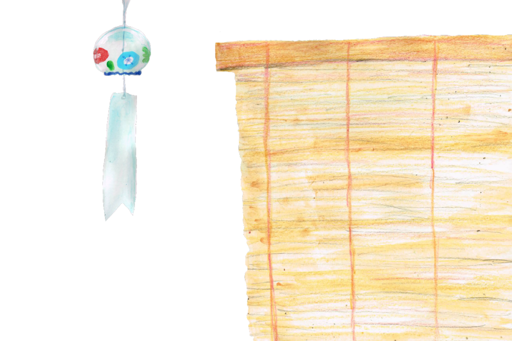 風鈴と簾 イラスト