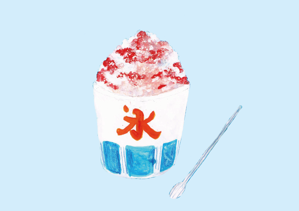 かき氷　いちご
