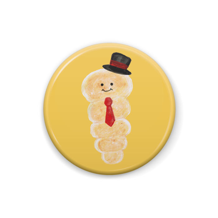 ねじねじドーナツ　イラスト缶バッジ