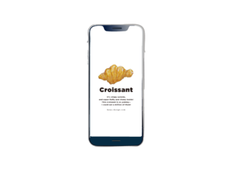 クロワッサン　イラストスマホ用壁紙