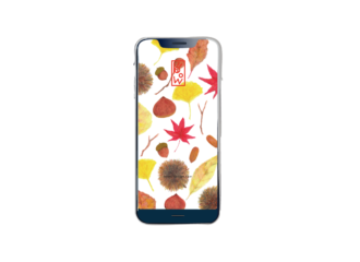 落ち葉のイラストスマホ用壁紙
