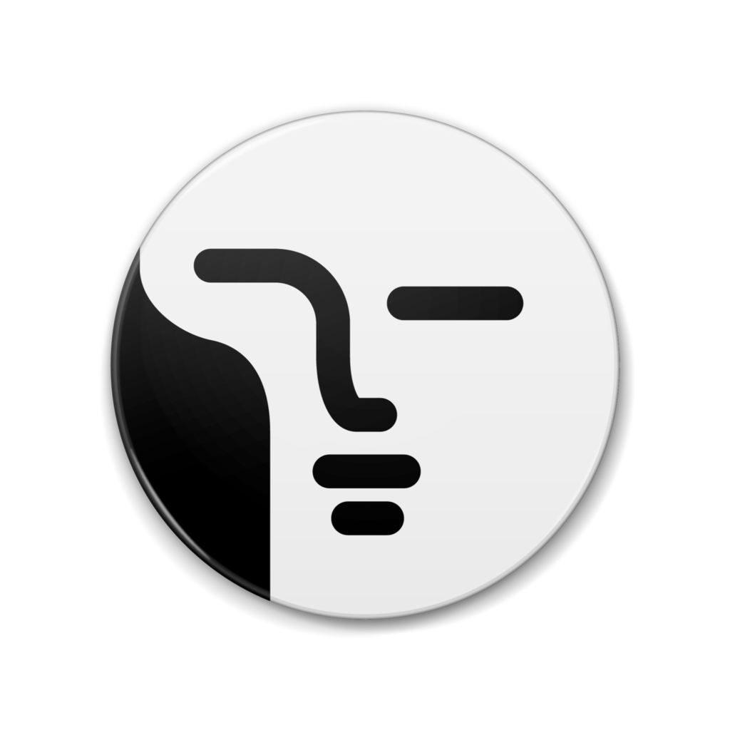 直線の表情　イラスト缶バッジ