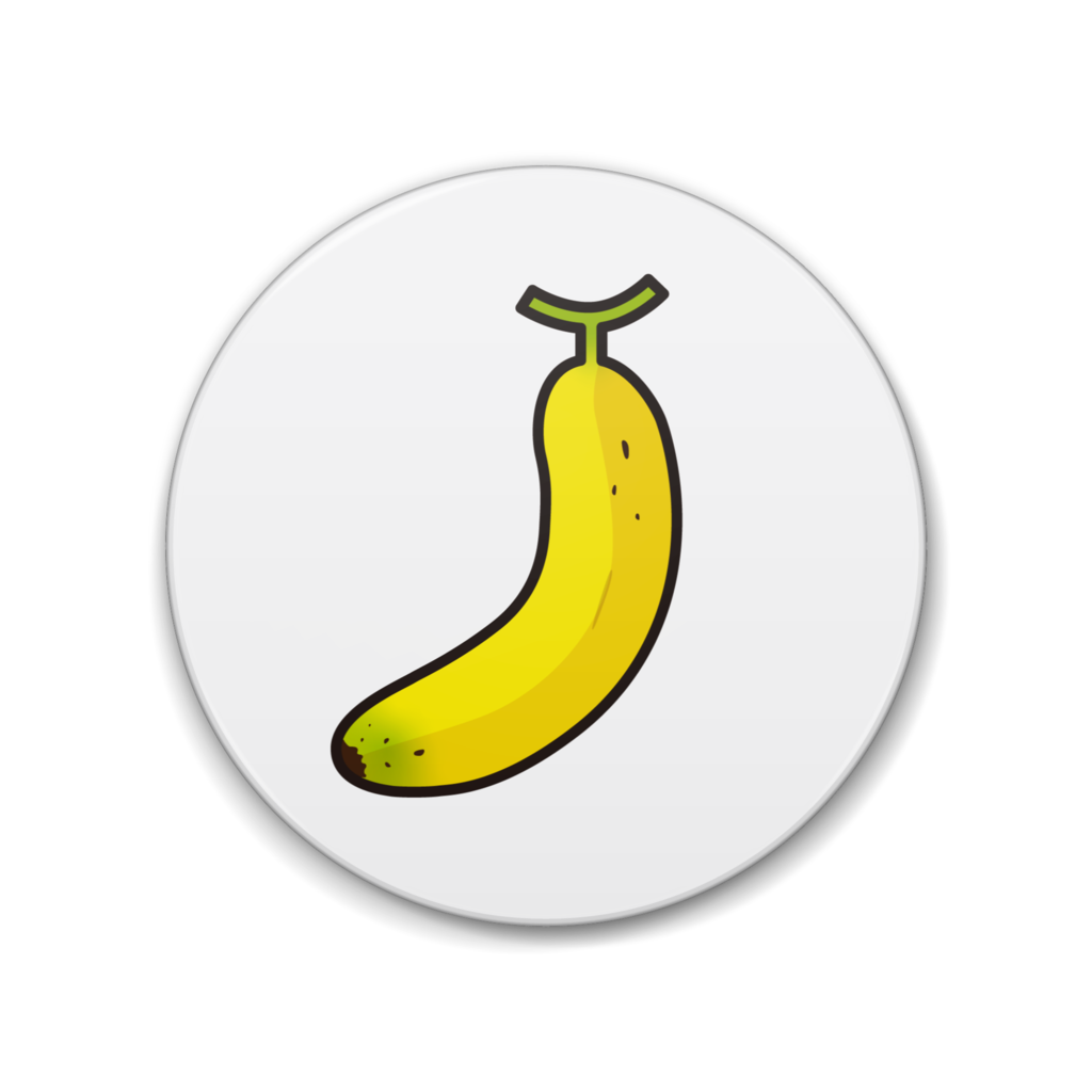 バナナ　イラスト缶バッジ