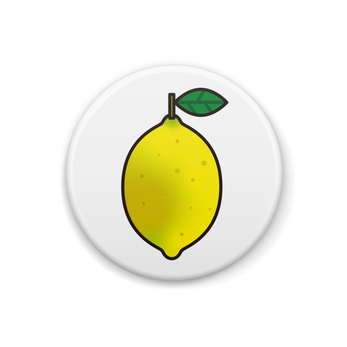レモン　イラスト缶バッジ