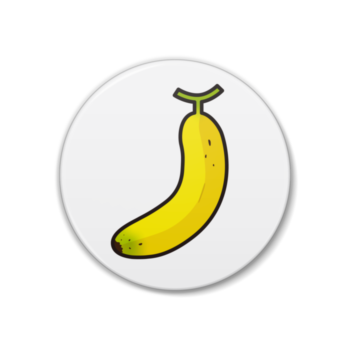 バナナ　イラスト缶バッジ