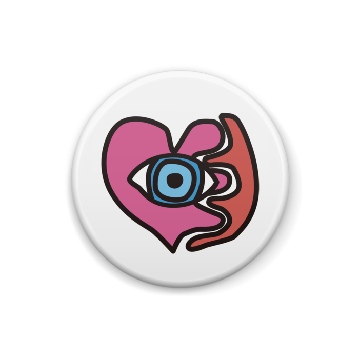 感覚の中にある目　イラスト缶バッジ