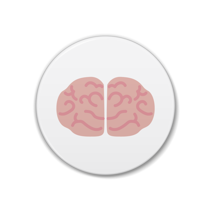 右脳と左脳　イラスト缶バッジ