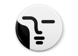 直線の表情　イラスト缶バッジ