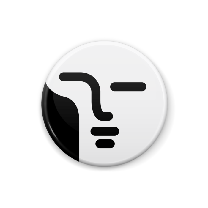 直線の表情　イラスト缶バッジ