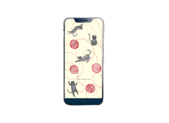 黒猫のイラストスマホ用壁紙