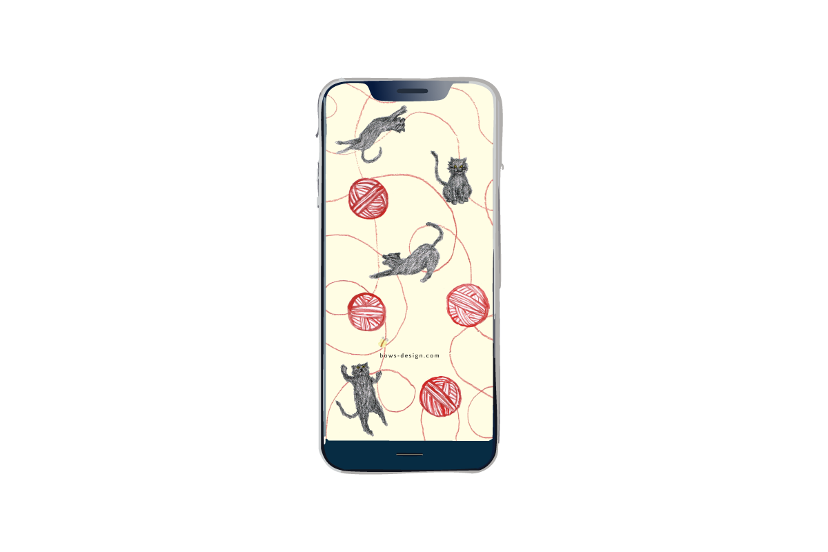 黒猫のイラストスマホ用壁紙