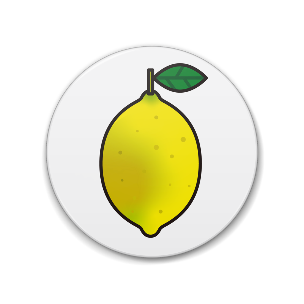 レモン　イラスト缶バッジ