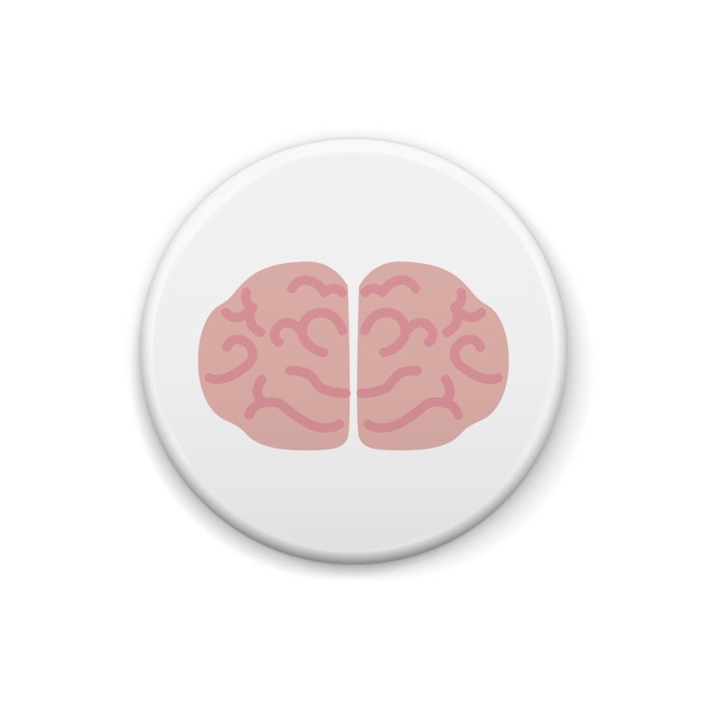 右脳と左脳　イラスト缶バッジ