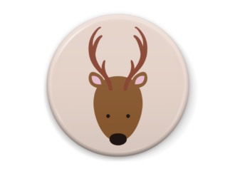 トナカイのイラスト缶バッジ