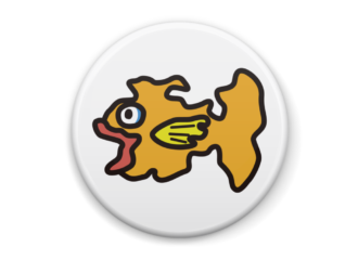 感覚の中で泳ぐ魚　イラスト缶バッジ