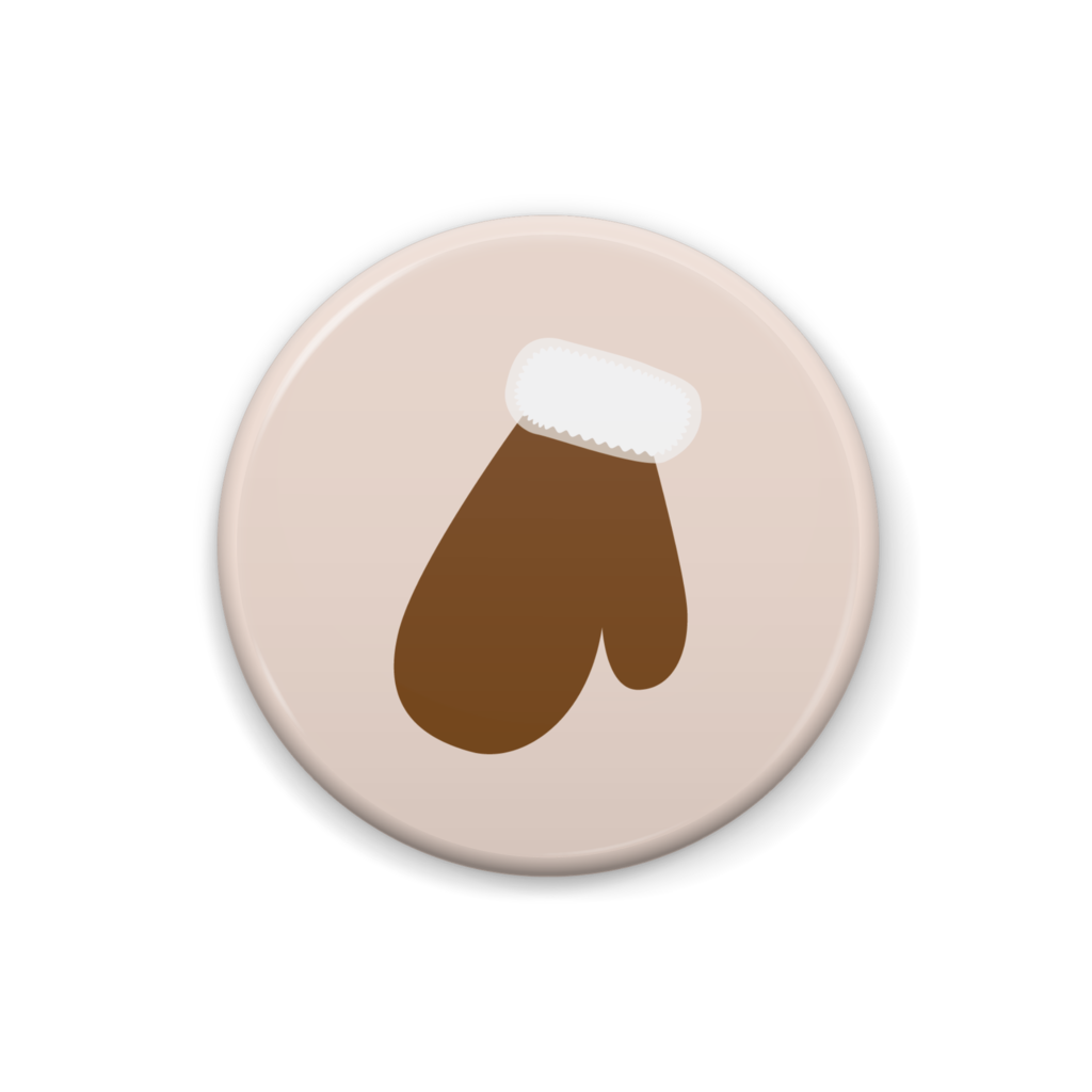 サンタクロースの手袋のイラスト缶バッジ