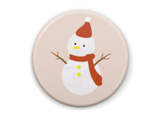 雪だるまのイラスト缶バッジ
