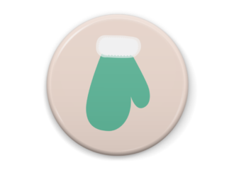 手袋のイラスト缶バッジ