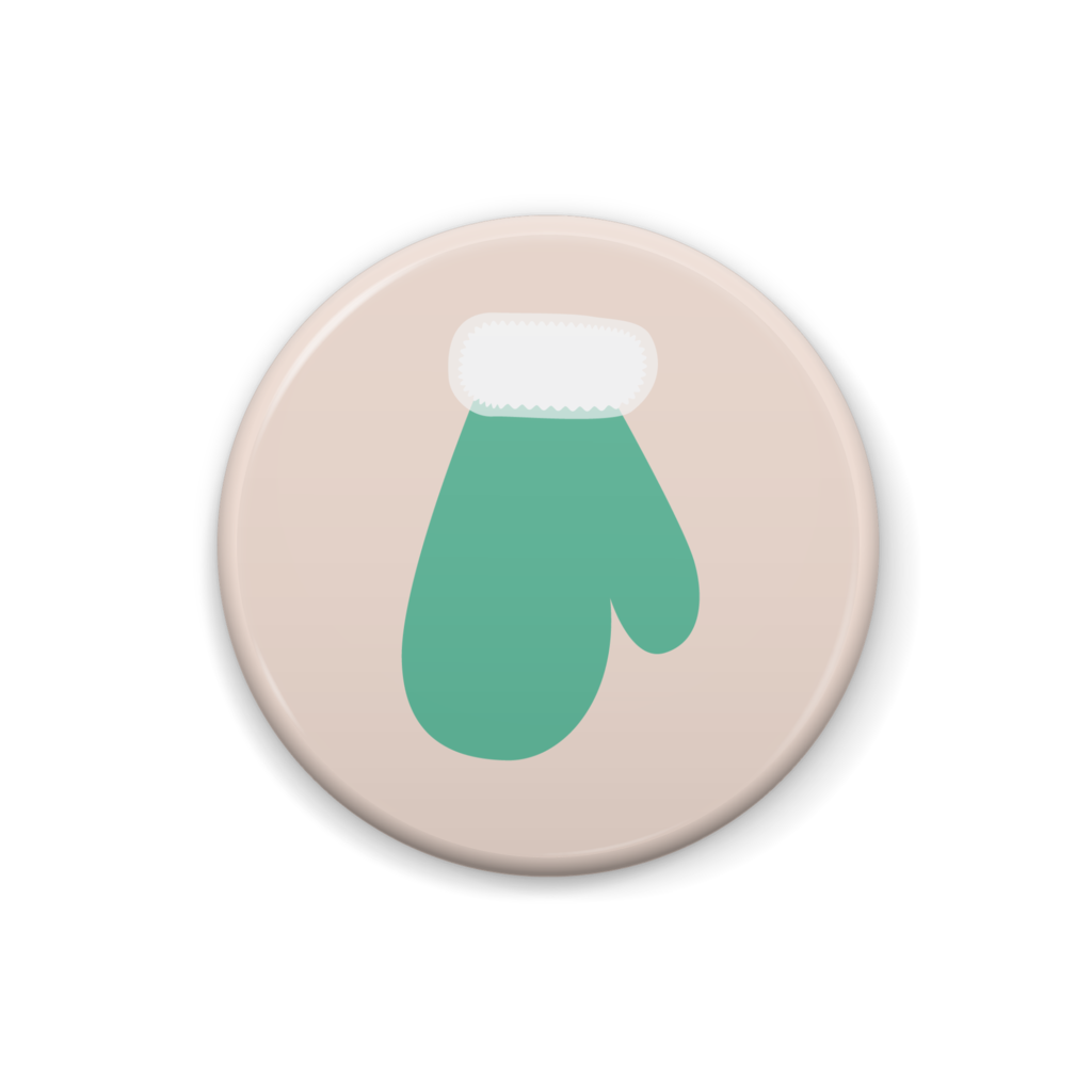 手袋のイラスト缶バッジ