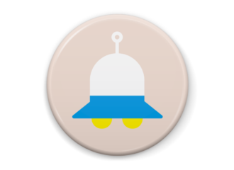 UFOのイラスト缶バッジ