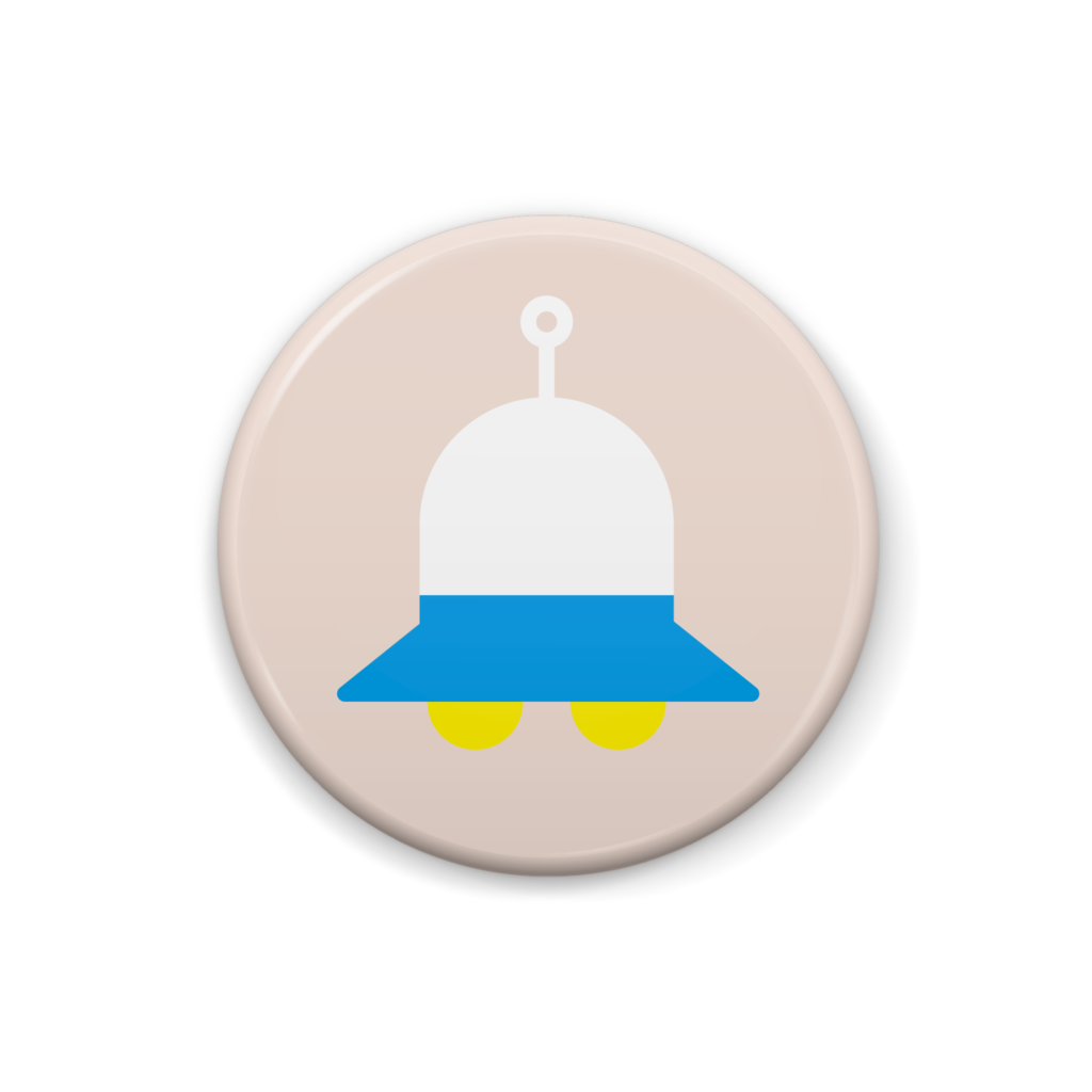 UFOのイラスト缶バッジ