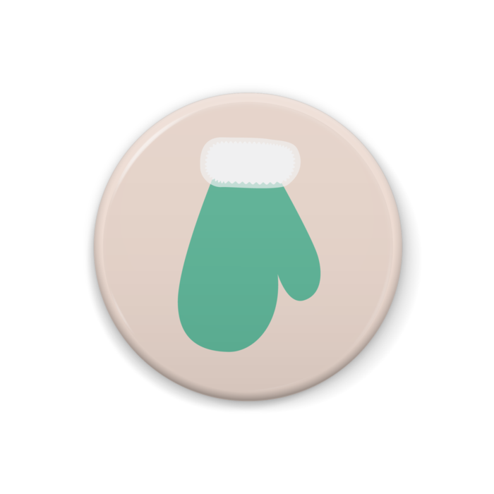 手袋のイラスト缶バッジ