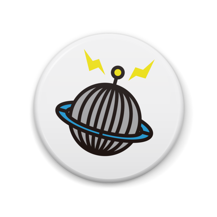 感覚の中にあるUFO　イラスト缶バッジ