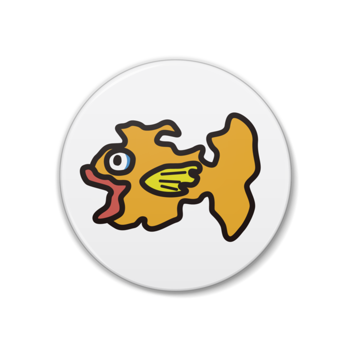 感覚の中で泳ぐ魚　イラスト缶バッジ