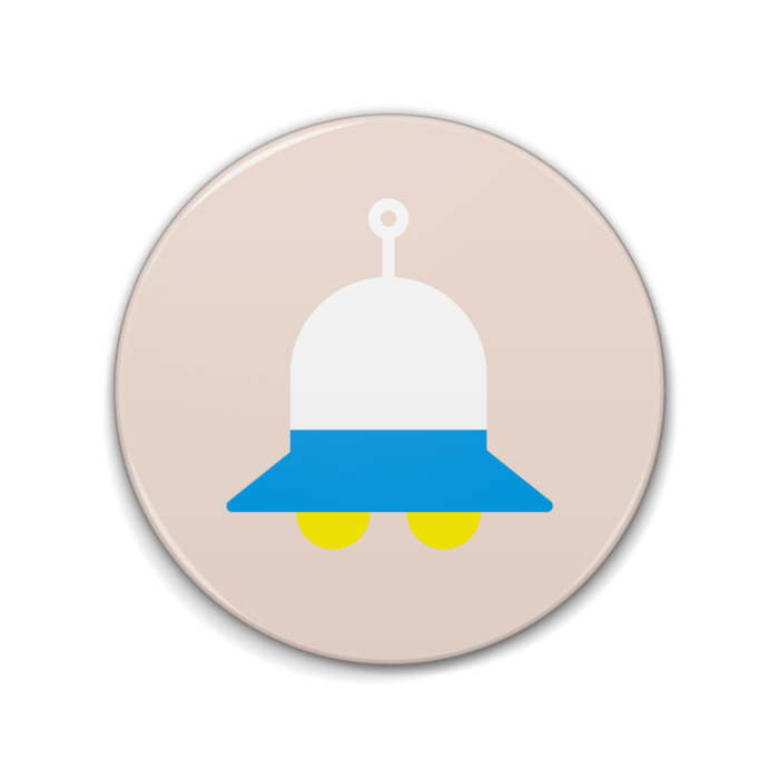 UFOのイラスト缶バッジ