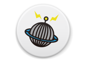 感覚の中にあるUFO　イラスト缶バッジ