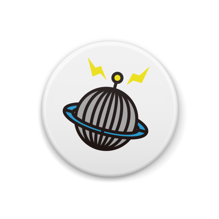 感覚の中にあるUFO　イラスト缶バッジ