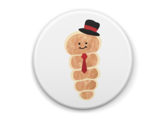 ねじねじドーナツ　イラスト缶バッジ