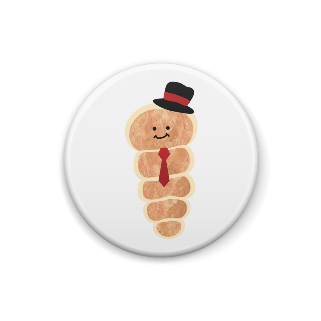 ねじねじドーナツ　イラスト缶バッジ