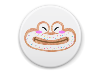 わくわくドーナツ　イラスト缶バッジ